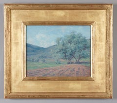 Antique Woodstock: Field with Trees in Hilly Landscape