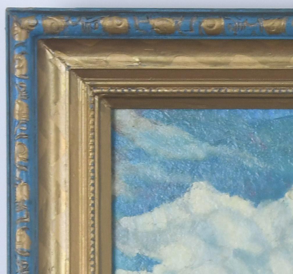 unbetitelt (Französische Stadtlandschaft mit Wolken und Bergen) im Angebot 2