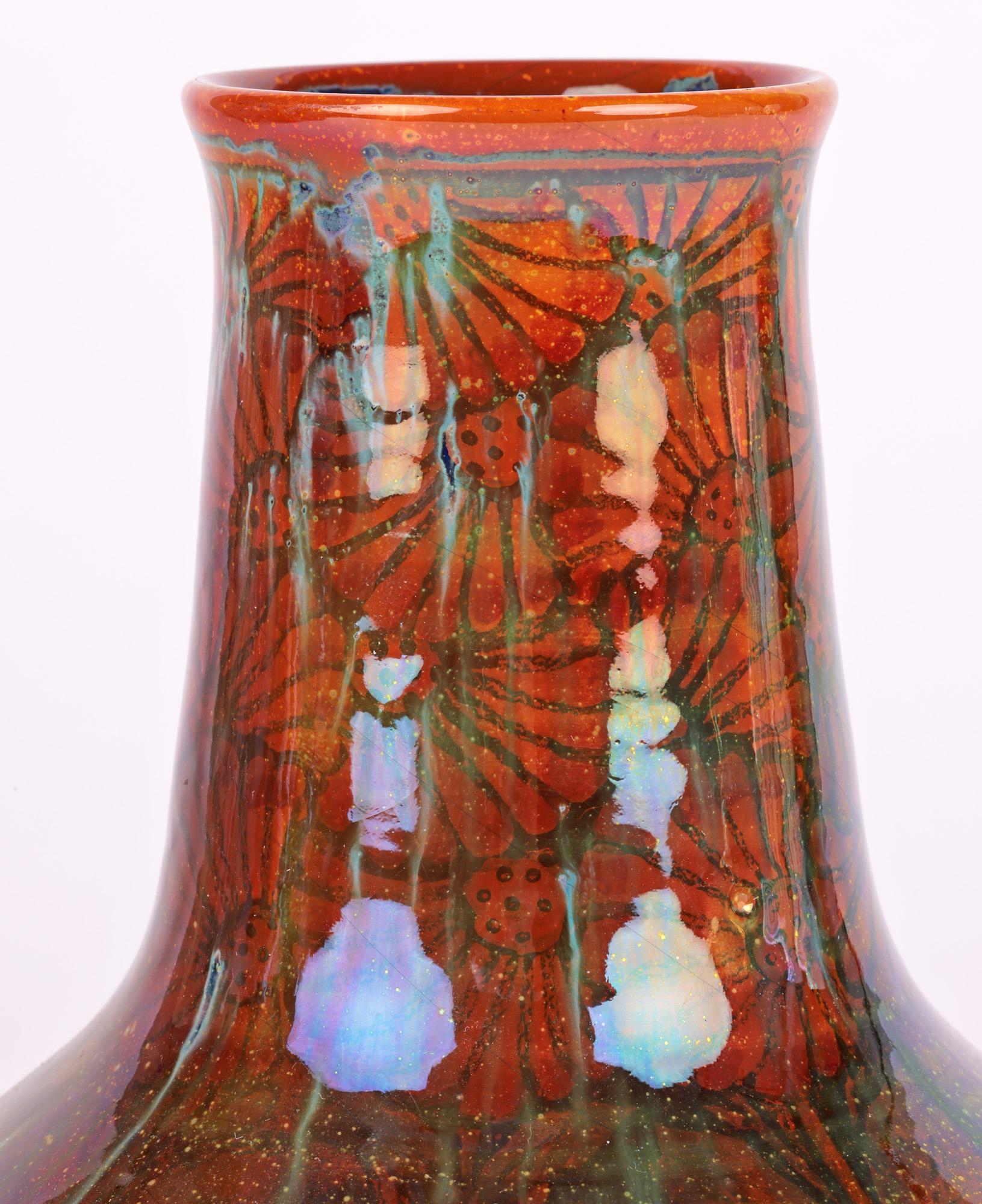 William S Mycock Pilkingtons Lustre Glazed Floral Pattern Vase 4