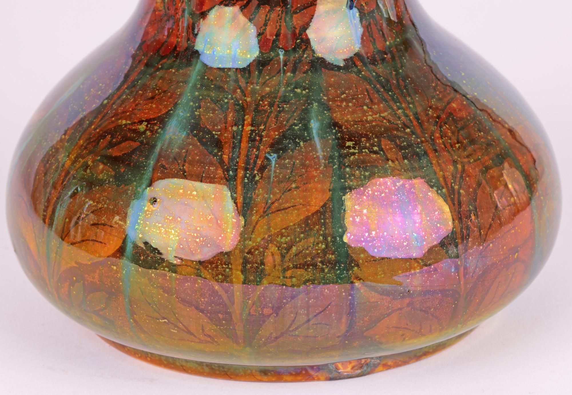 Early 20th Century William S Mycock Pilkingtons Lustre Glazed Floral Pattern Vase