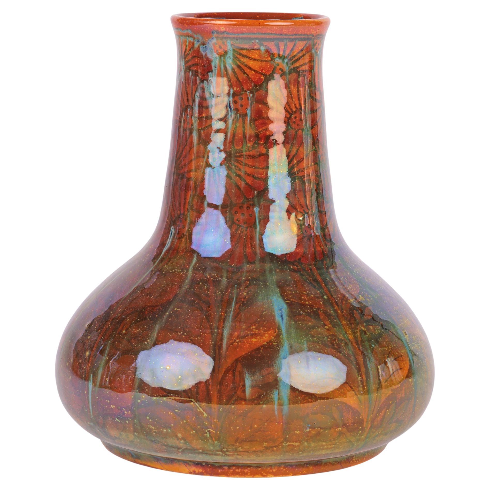 William S Mycock Pilkingtons Lustre Glazed Floral Pattern Vase