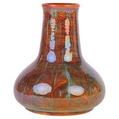 Antique William S Mycock Pilkingtons Lustre Glazed Floral Pattern Vase