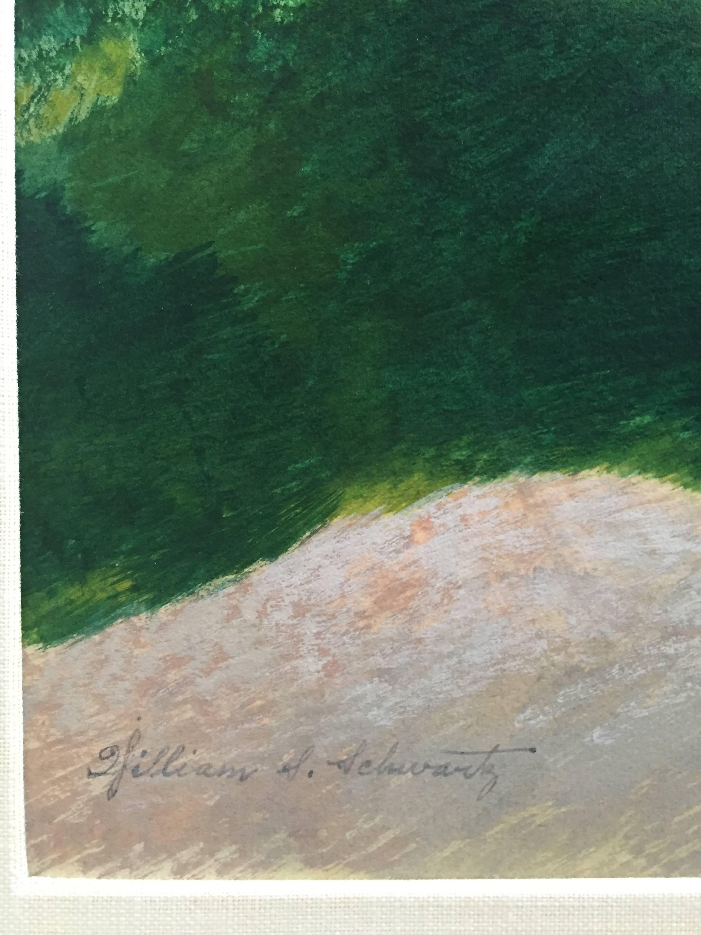 Porträt eines alten Mannes mit Gehstock, bedeutender moderner WPA-Künstler aus Chicago (Amerikanische Moderne), Painting, von William S. Schwartz