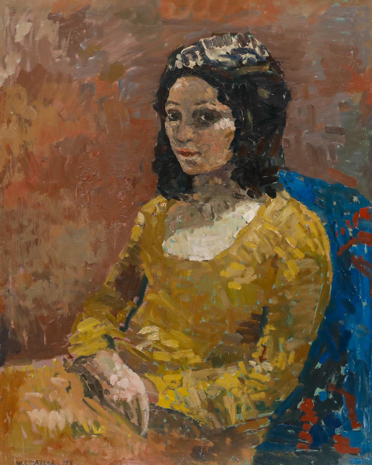 William S. Taylor - Olio del XX secolo, Signora in Giallo in vendita 1