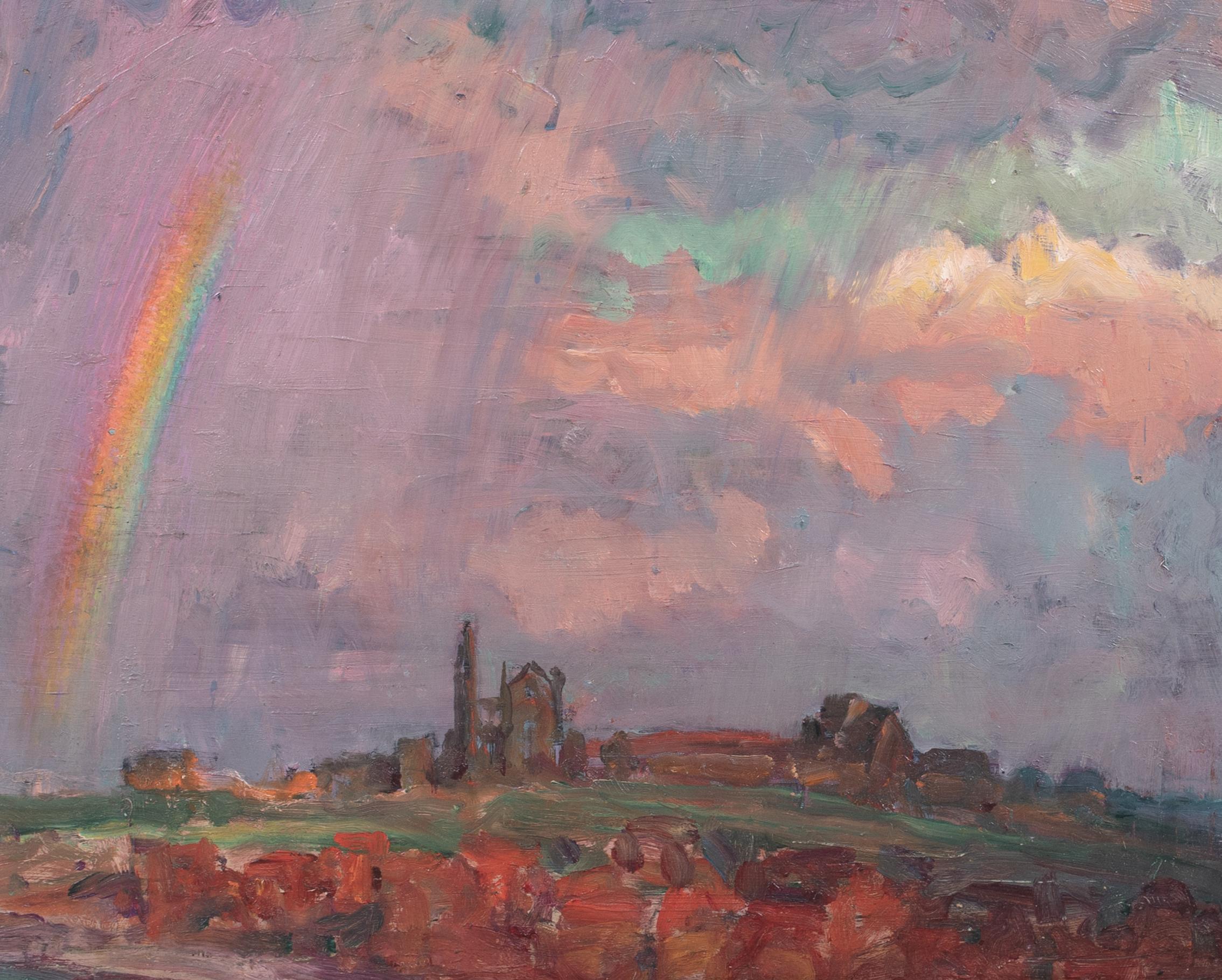 Un arc-en-ciel au-dessus de Whitby, vers 1900  par WILLIAM SAMUEL HORTON (1865-1936) 11