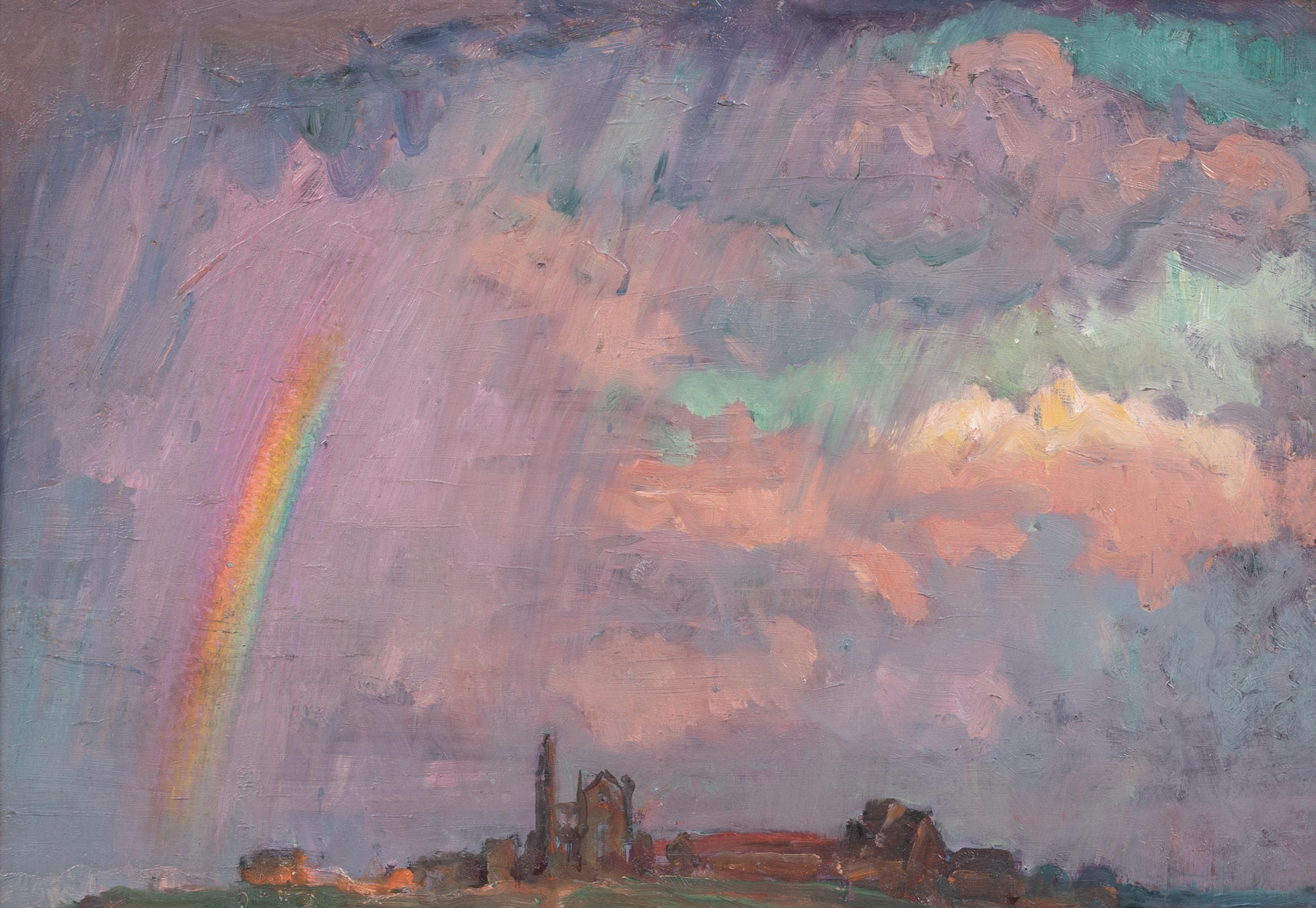 Un arc-en-ciel au-dessus de Whitby, vers 1900  par WILLIAM SAMUEL HORTON (1865-1936) 5