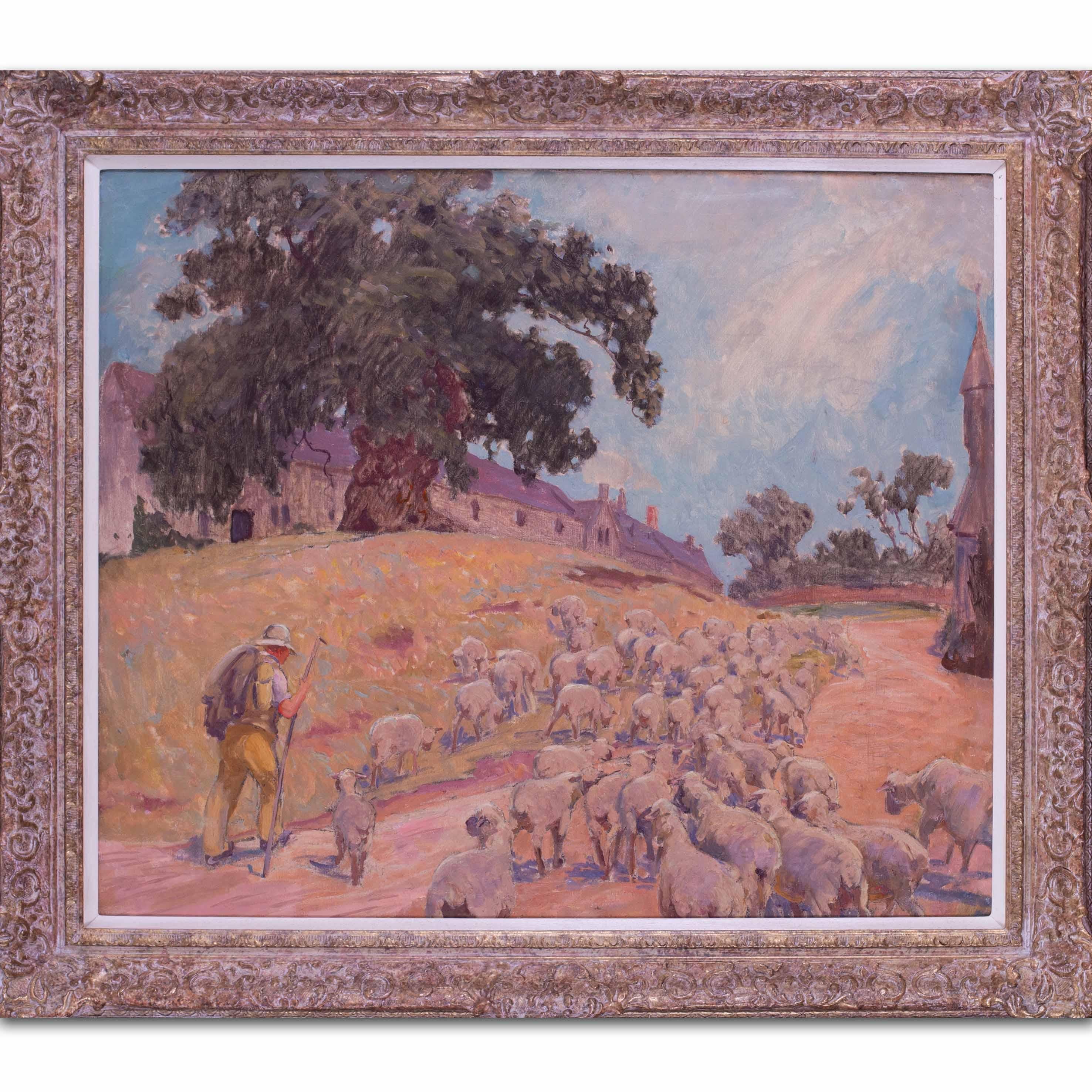 William Samuel Horton (Amerikaner, 1865-1936)
Das Ende des Tages
Öl auf Leinwand auf Karton aufgezogen
25 x 30 Zoll (63,5 x 76,2 cm)

In The End of the Day fängt der amerikanische Impressionist William Samuel Horton die poetische Stille der