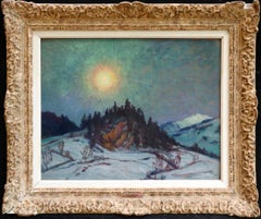 Gstaad, Switzerland-Opposite the Grand Palace Hotel - Impressionist Oil - Horton