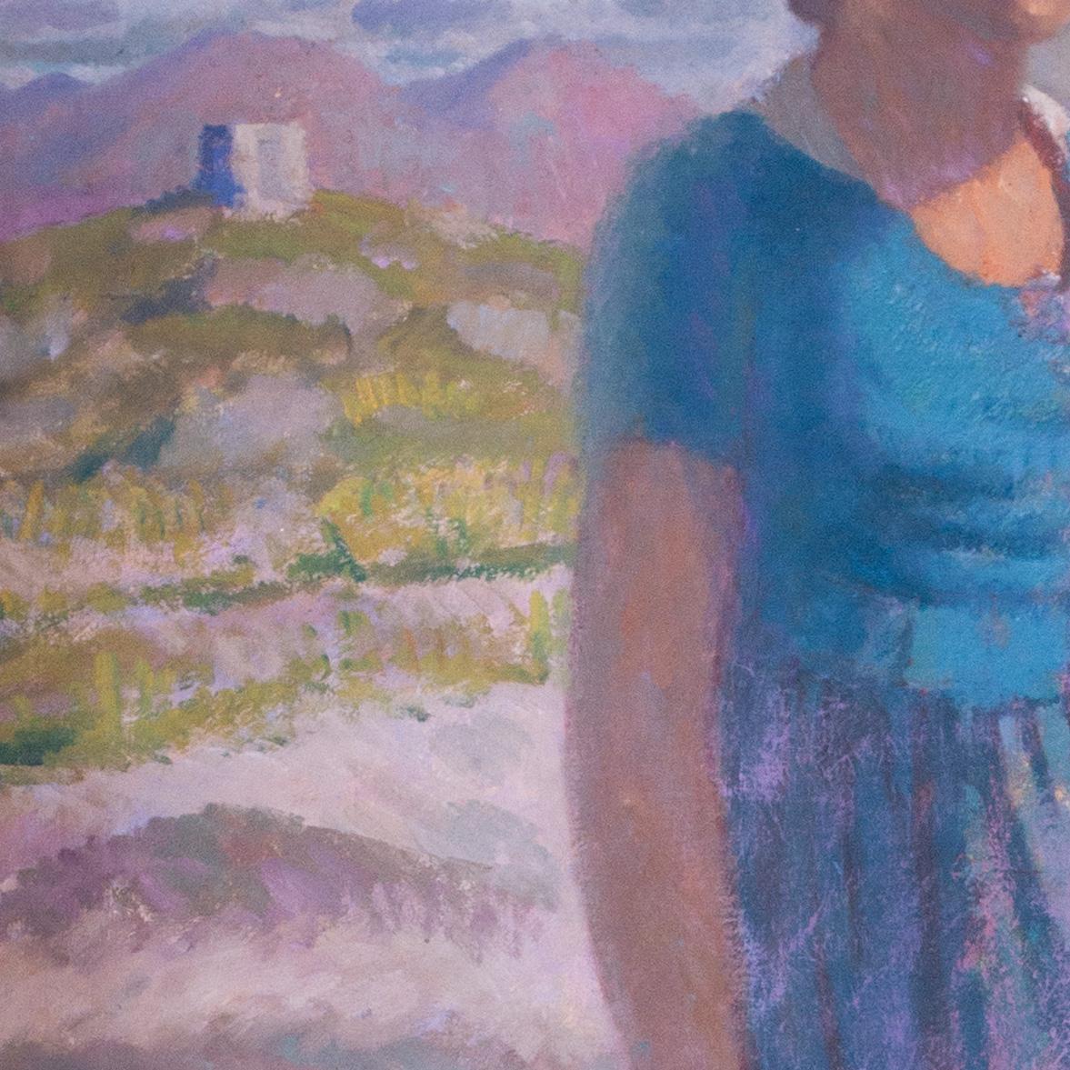 Grande olio di ragazza sulle dune dell'impressionista americano William Samuel Horton in vendita 2