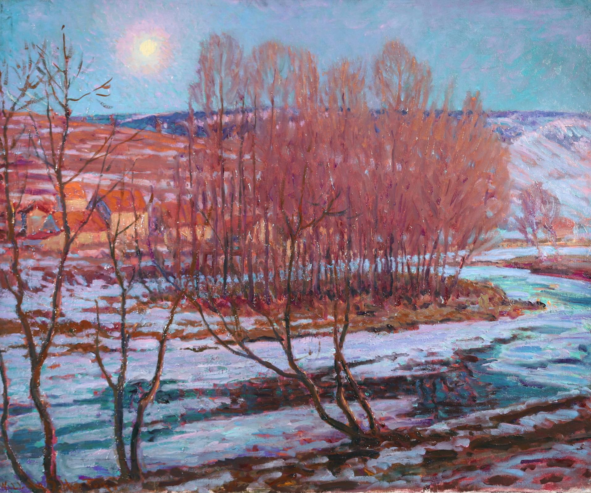 Lumier et neige fondante - Impressionist Landscape Oil by William Samuel Horton For Sale 1