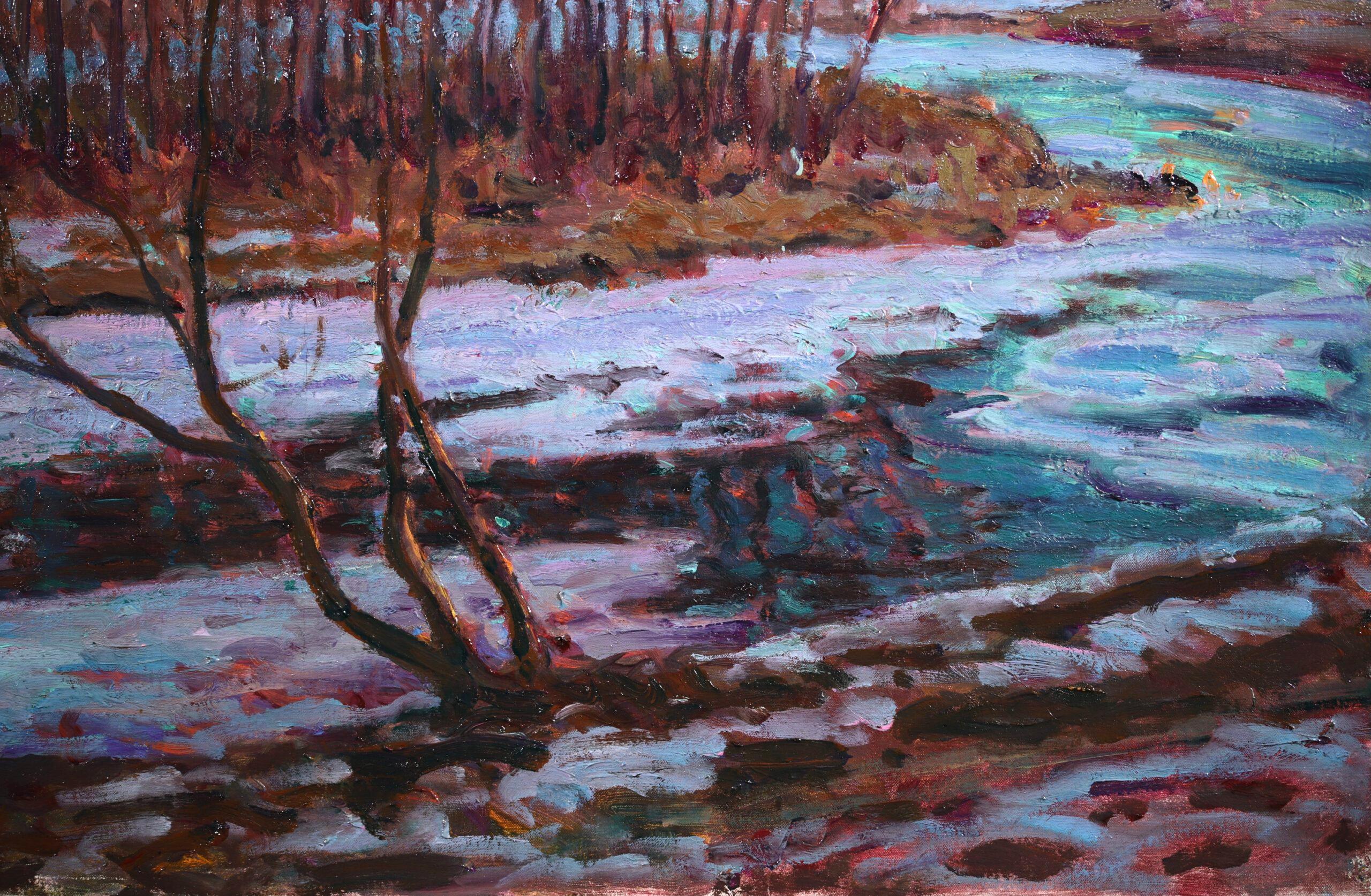 Lumier et neige fondante - Impressionist Landscape Oil by William Samuel Horton For Sale 6