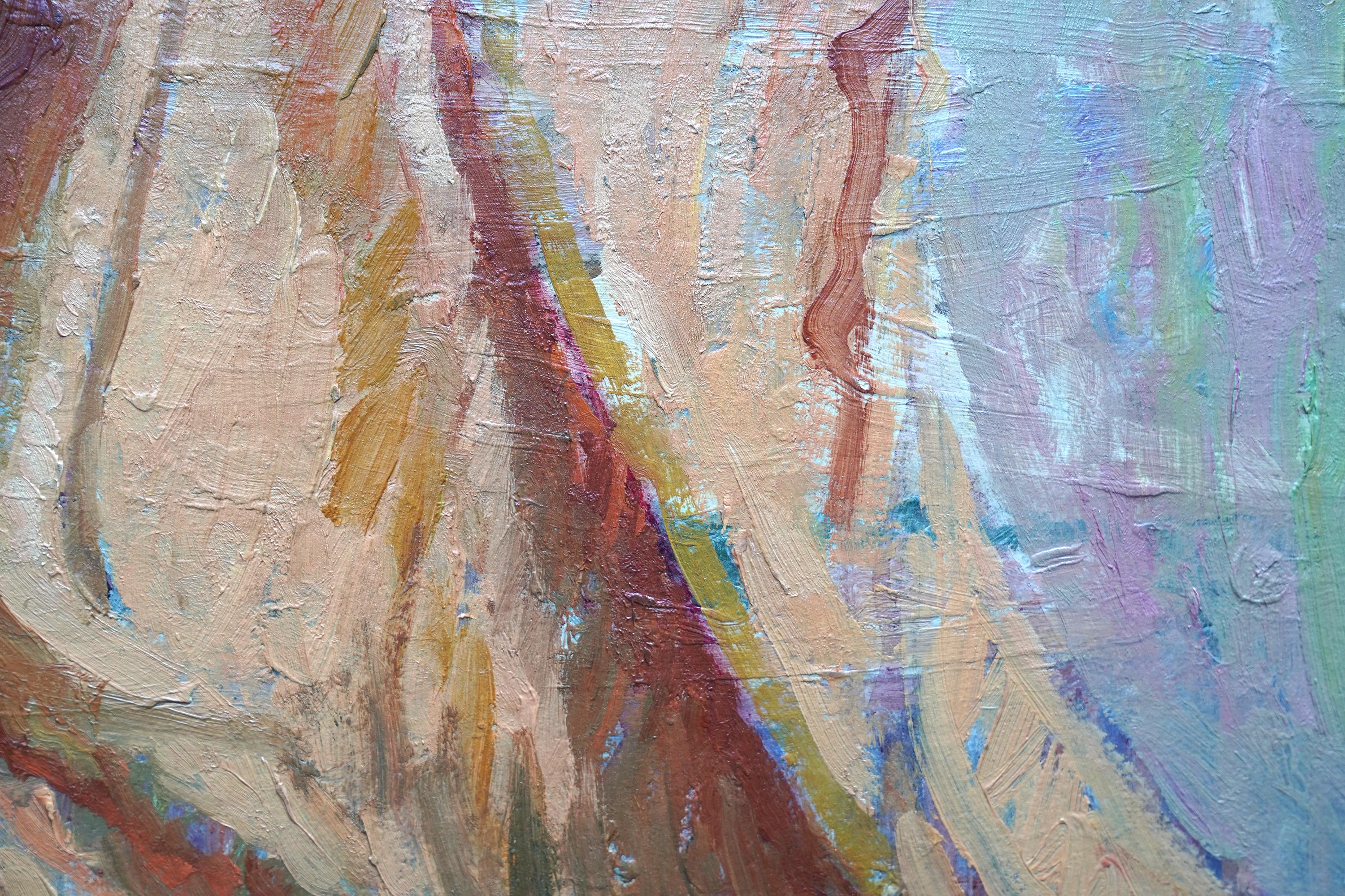 Natura morta con frutta e lanterna - Quadro ad olio di arte impressionista americana in vendita 4