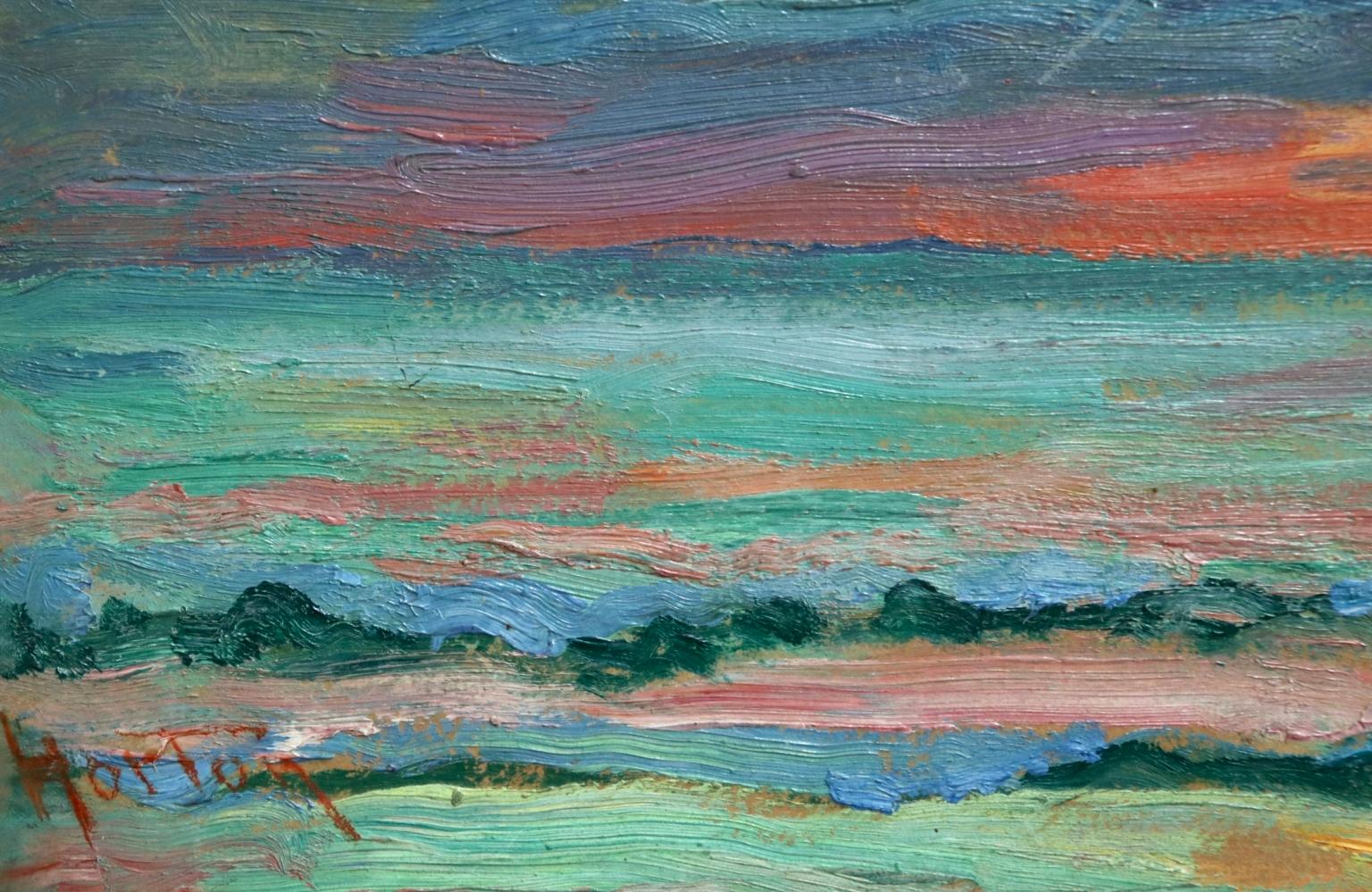 Sunset - American Impressionist Oil, Sunset Seascape by William Samuel Horton 4