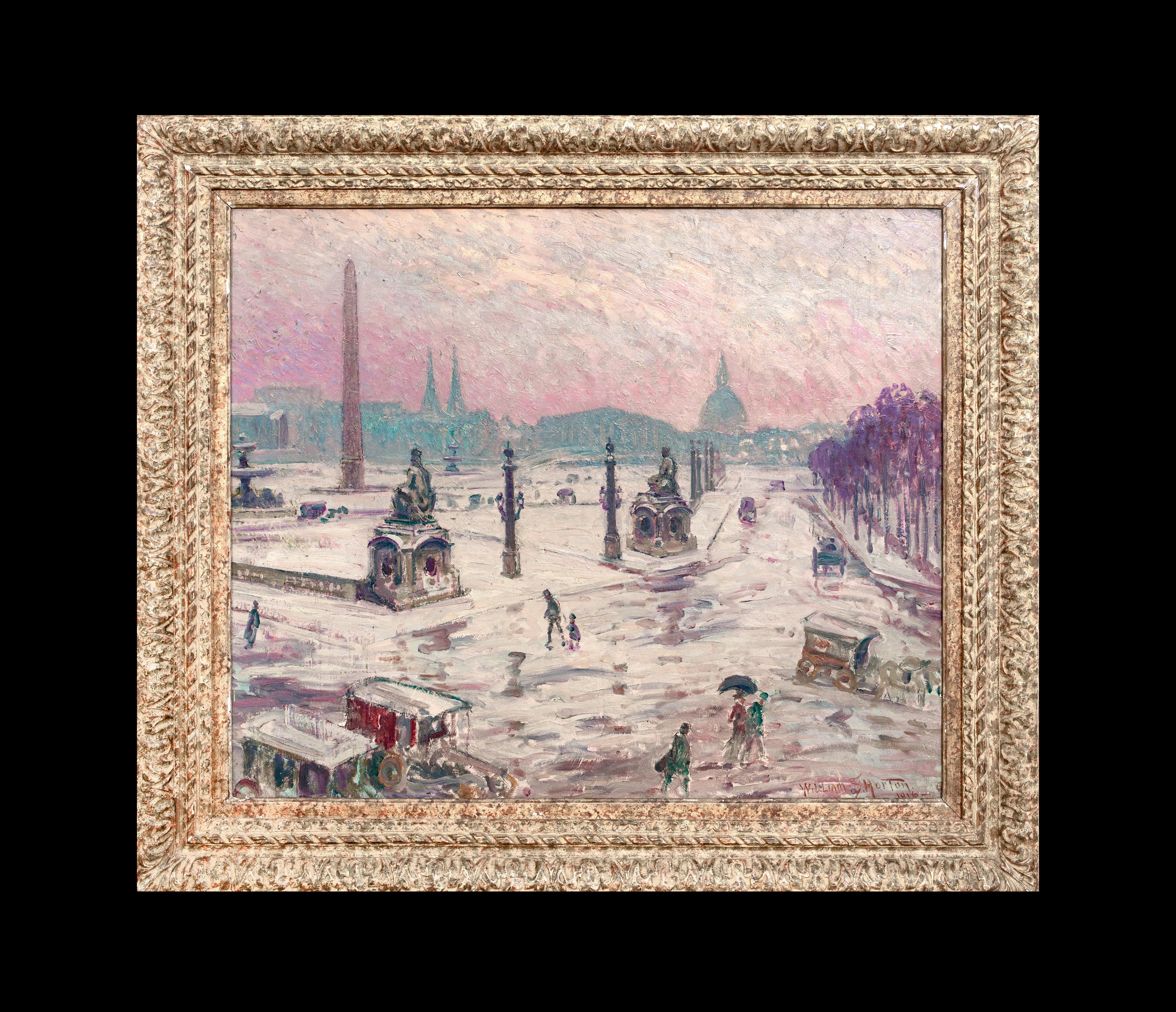 Winter, La Place De La Concorde Paris, Anfang des 20. Jahrhunderts, William Samuel HORTON – Painting von William Samuel Horton