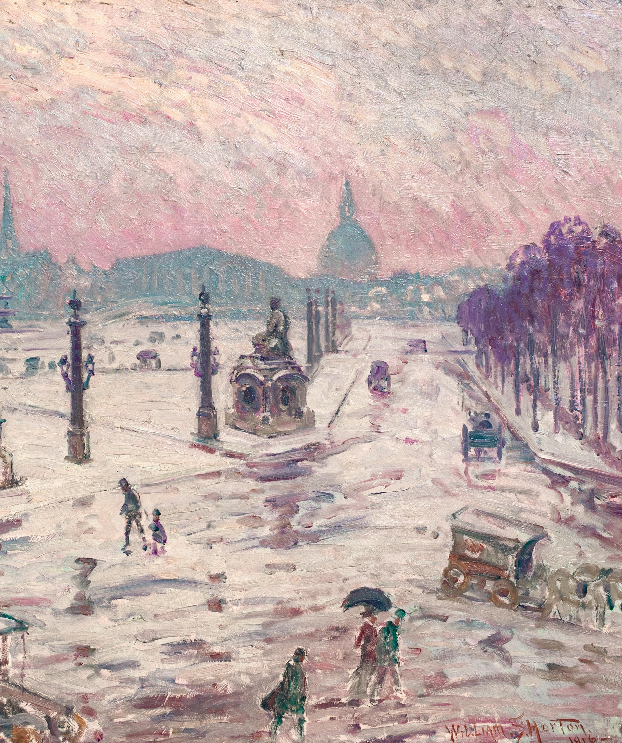 Winter, La Place De La Concorde Paris, Anfang des 20. Jahrhunderts, William Samuel HORTON im Angebot 2