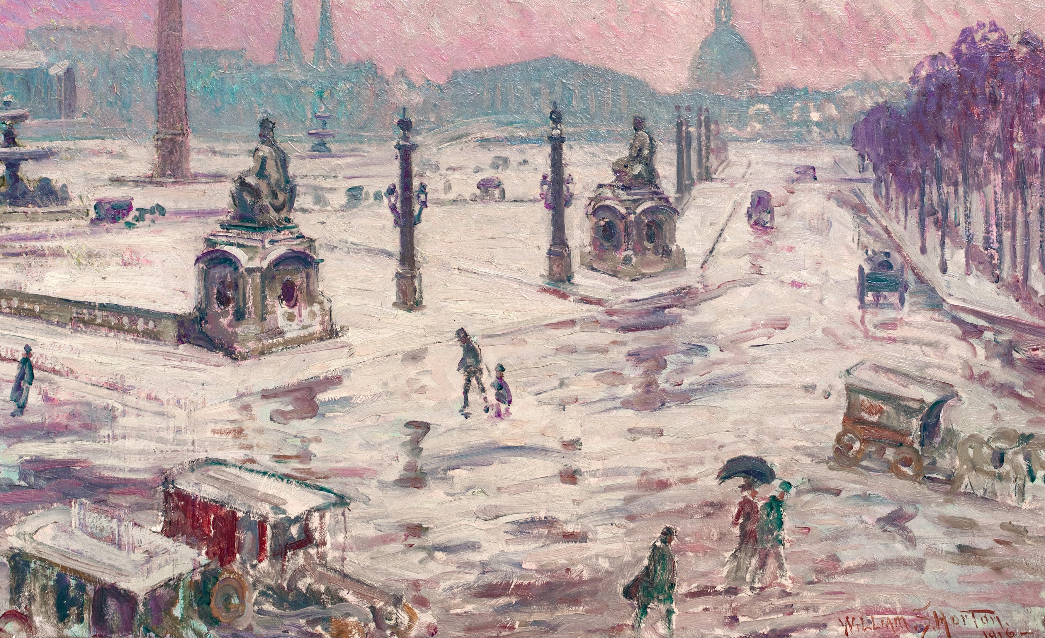 Winter, La Place De La Concorde Paris, Anfang des 20. Jahrhunderts, William Samuel HORTON im Angebot 3