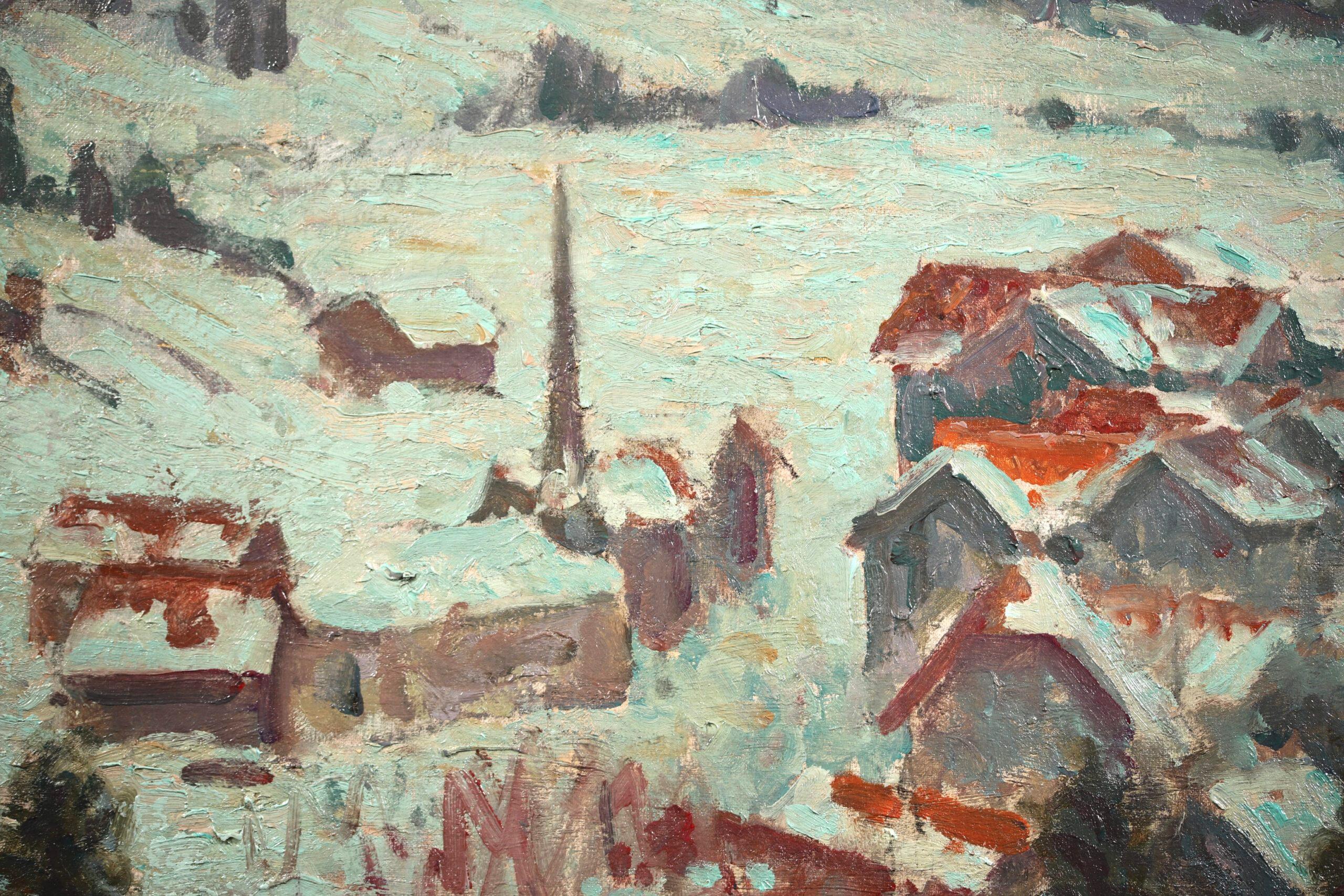 Winter Snow - Gstaad - Impressionist Landscape Oil by William Samuel Horton For Sale 10