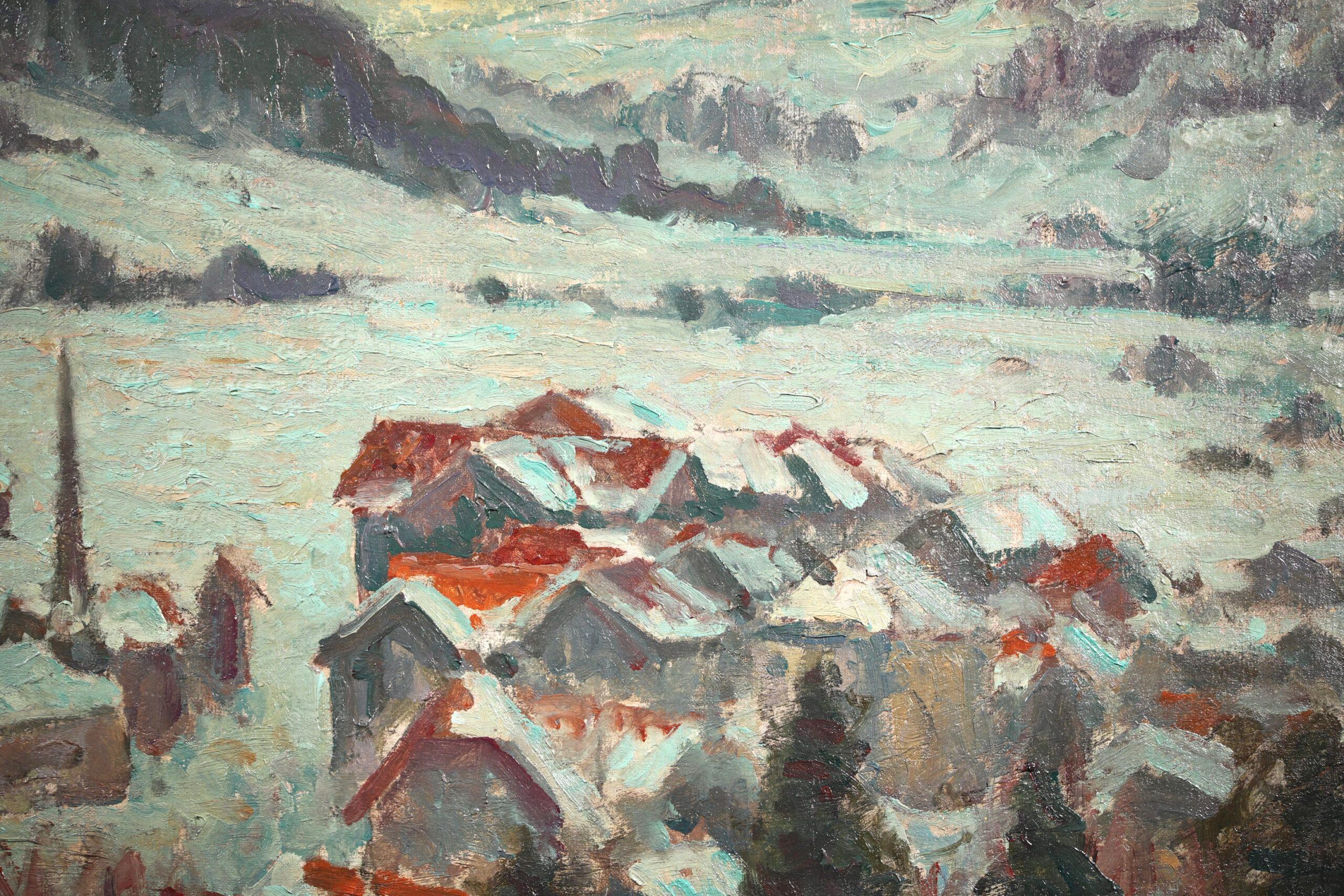Winter Snow - Gstaad - Impressionist Landscape Oil by William Samuel Horton For Sale 4