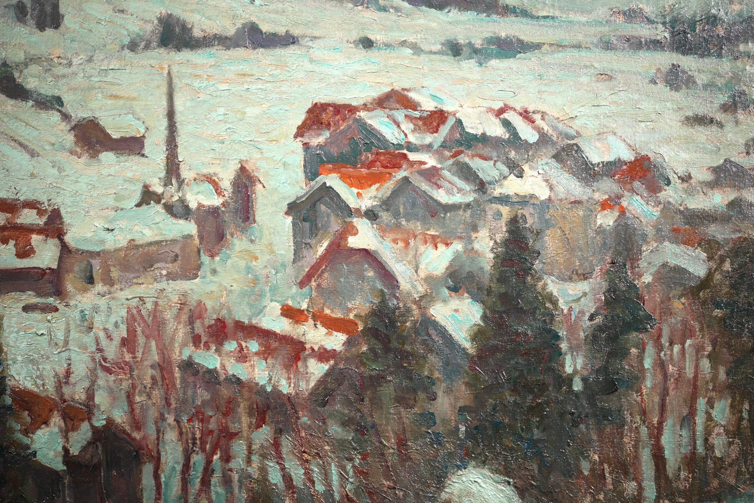 Winter Snow - Gstaad - Impressionist Landscape Oil by William Samuel Horton For Sale 6