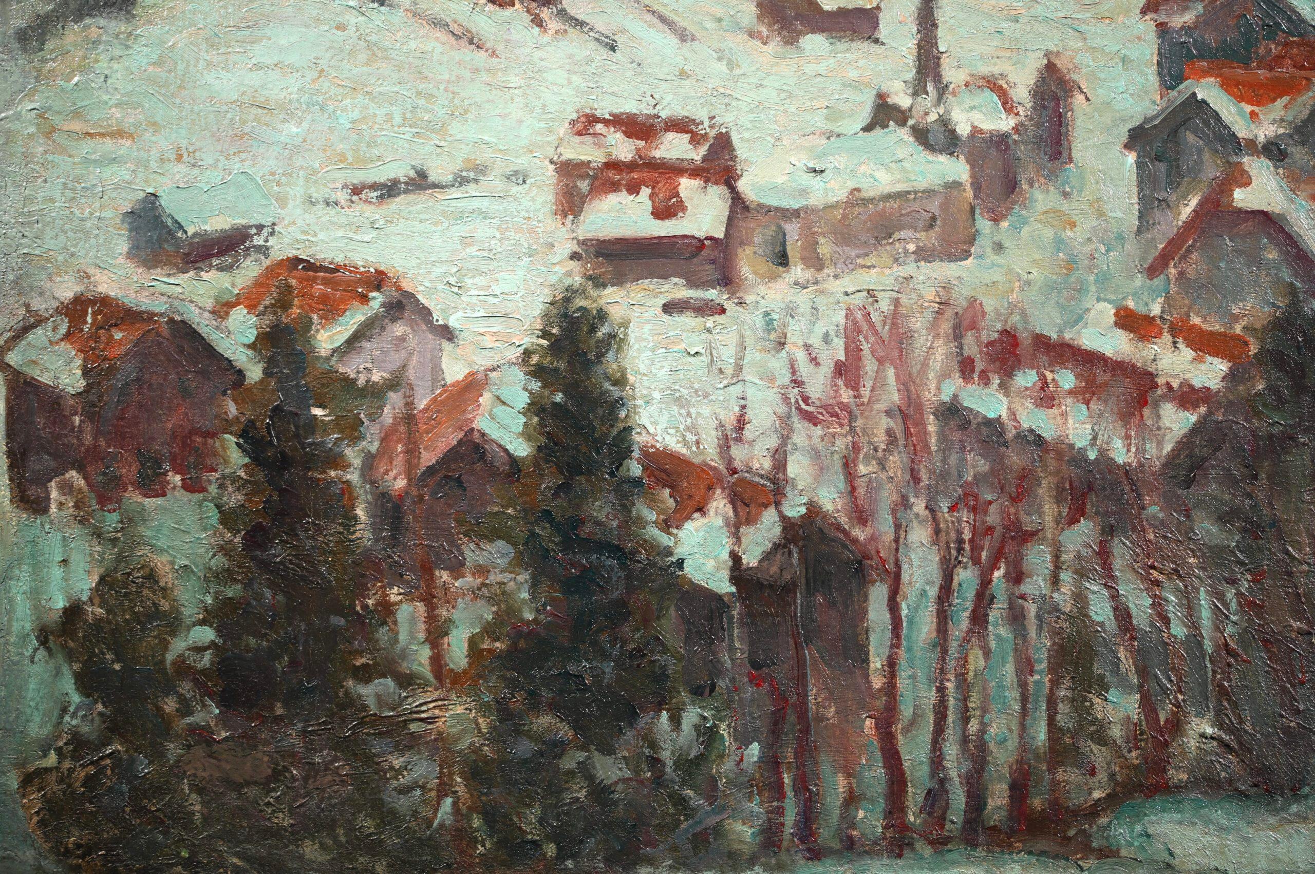 Winter Snow - Gstaad - Impressionist Landscape Oil by William Samuel Horton For Sale 8