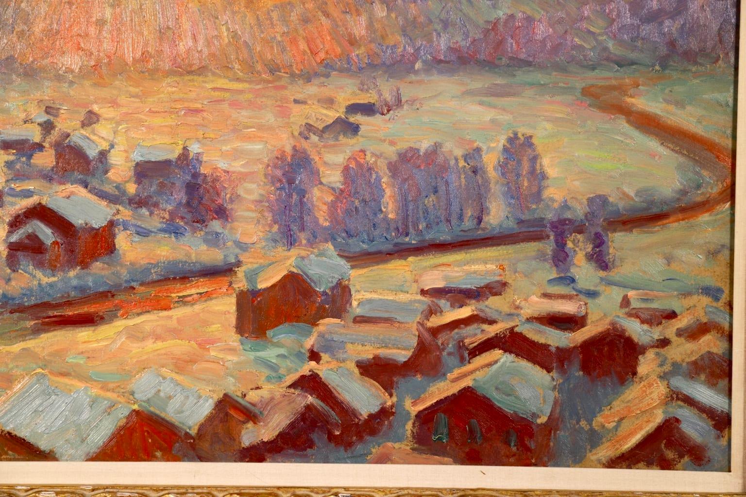 Winter Sun - Gstaad - Impressionist Oil, Winter Landscape, William Samuel Horton 1