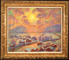 Wintersonne – Gstaad – Impressionistisches Ölgemälde, Winterlandschaft, William Samuel Horton