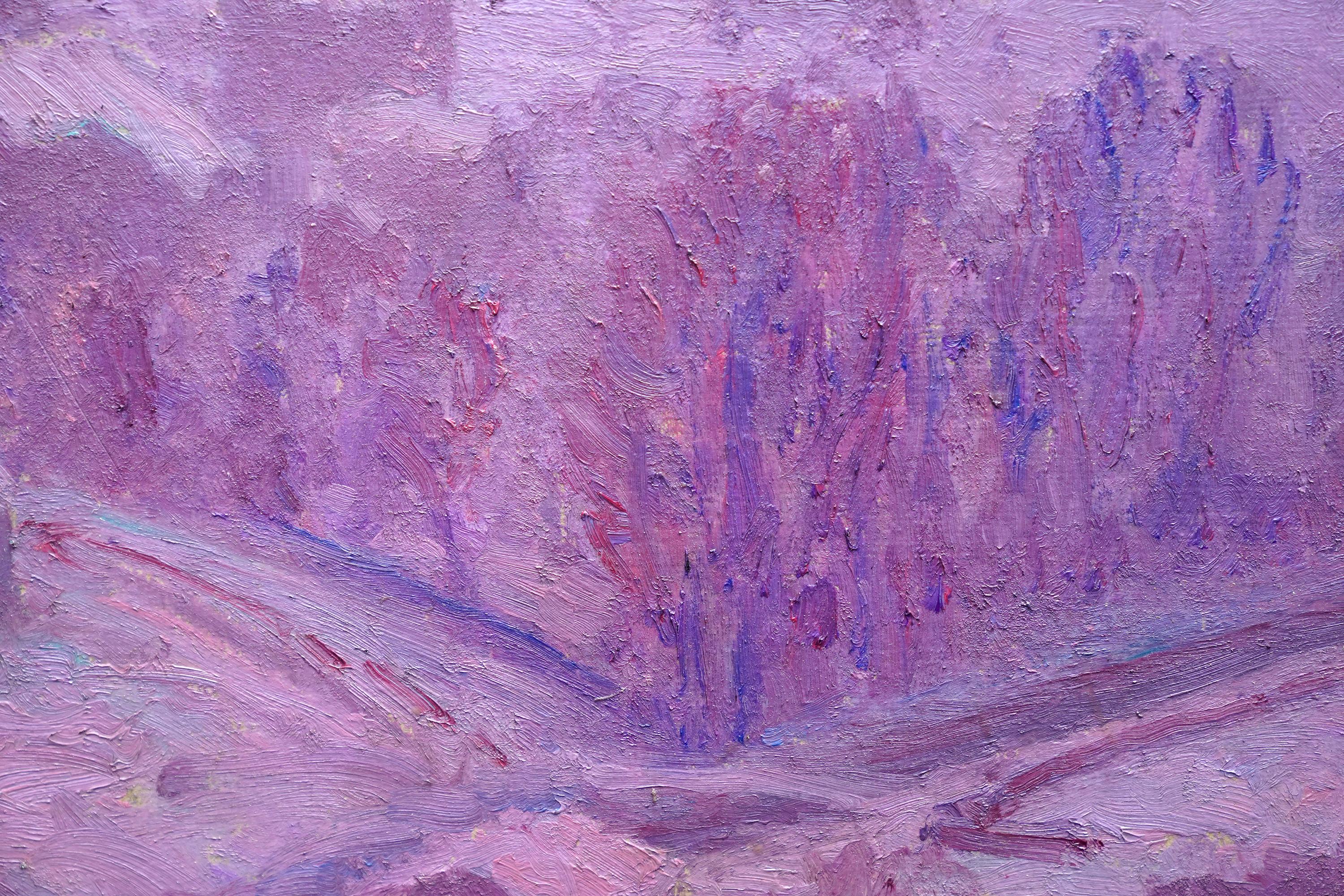 Dieses atemberaubende Ölgemälde einer impressionistischen Winterlandschaft stammt von einem der führenden Künstler des amerikanischen Impressionismus, William Samuel Horton. Horton zog 1918 nach England und unternahm ausgedehnte Reisen in Europa und