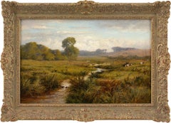 William Samuel Jay RBA, Landscape With Stream & Cattle