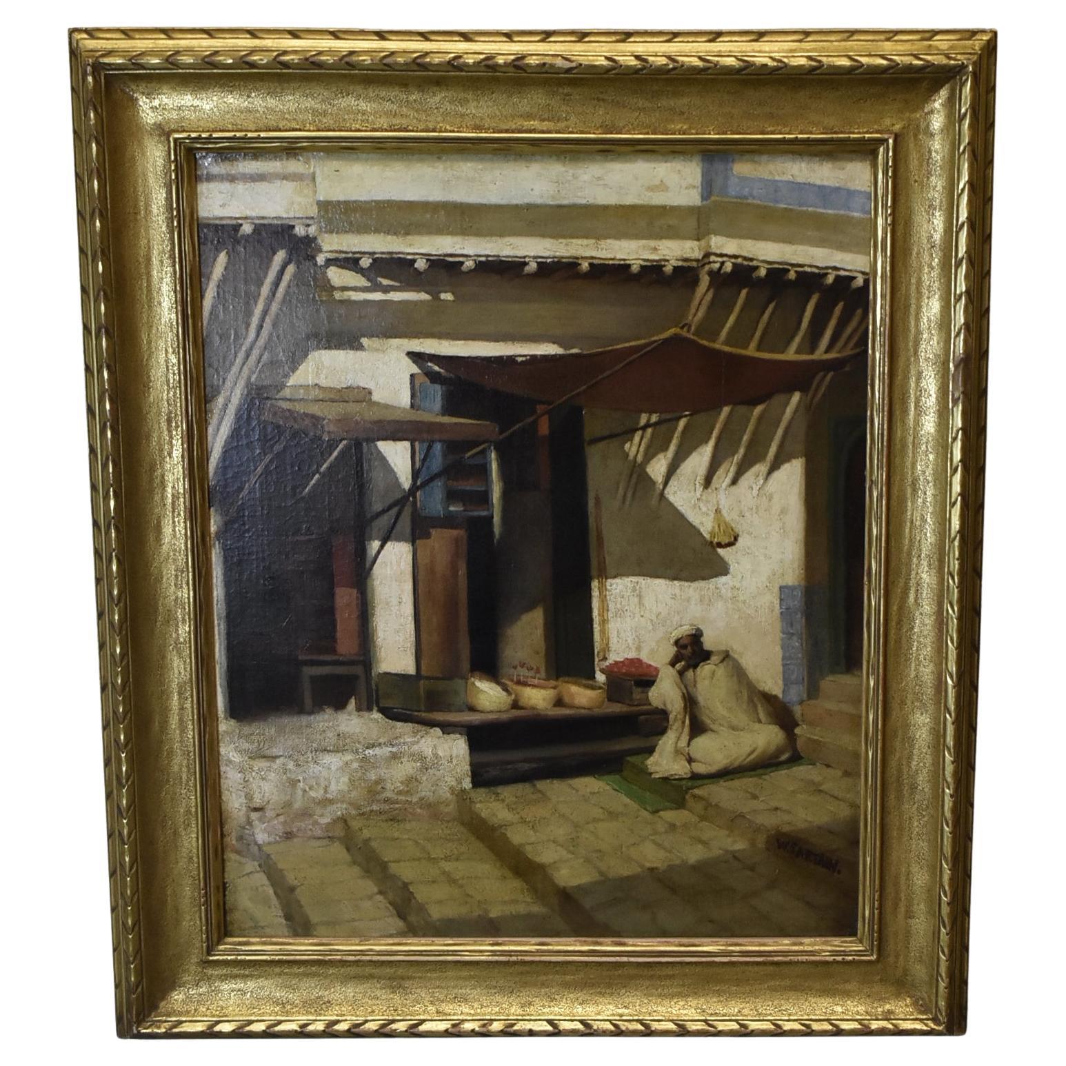 William Sartain Arab Shops n° 9 peinture à l'huile sur toile