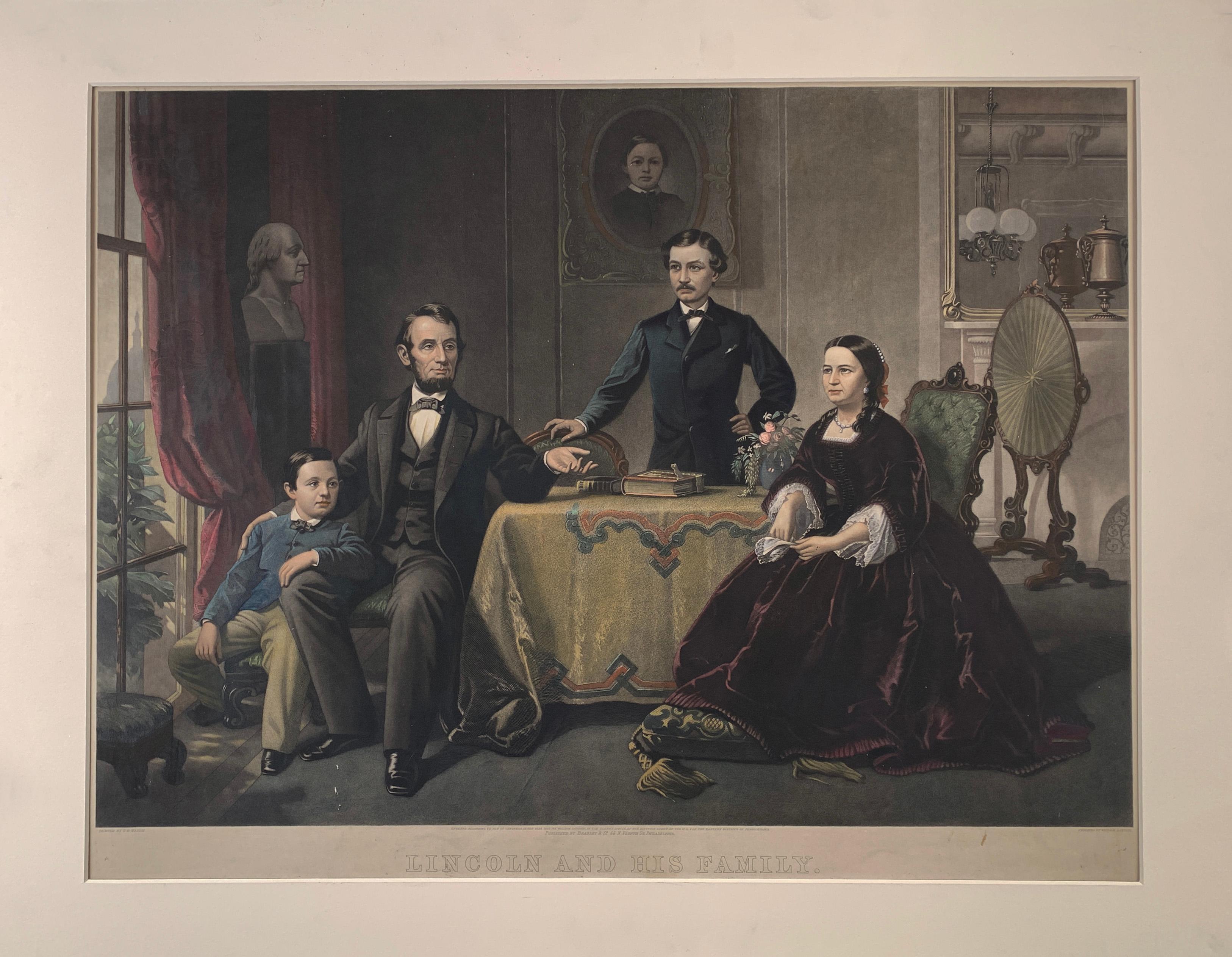 William Sartain Figurative Print - Lincoln and His Family