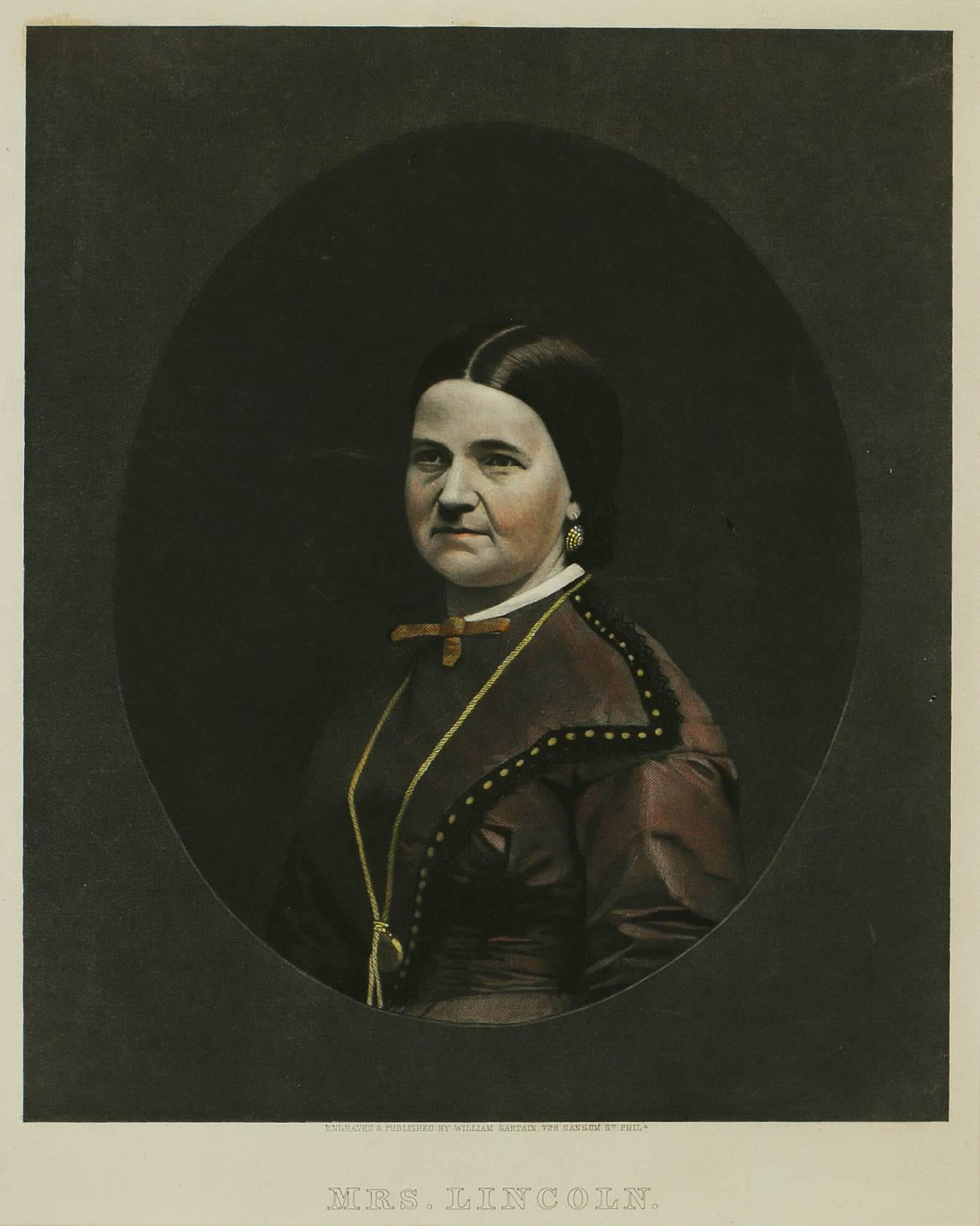 Portrait of Mrs. Lincoln - Print by William Sartain