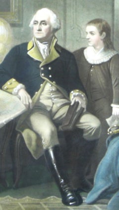 Washington und seine Familie von William Sartain 1884, gerahmt