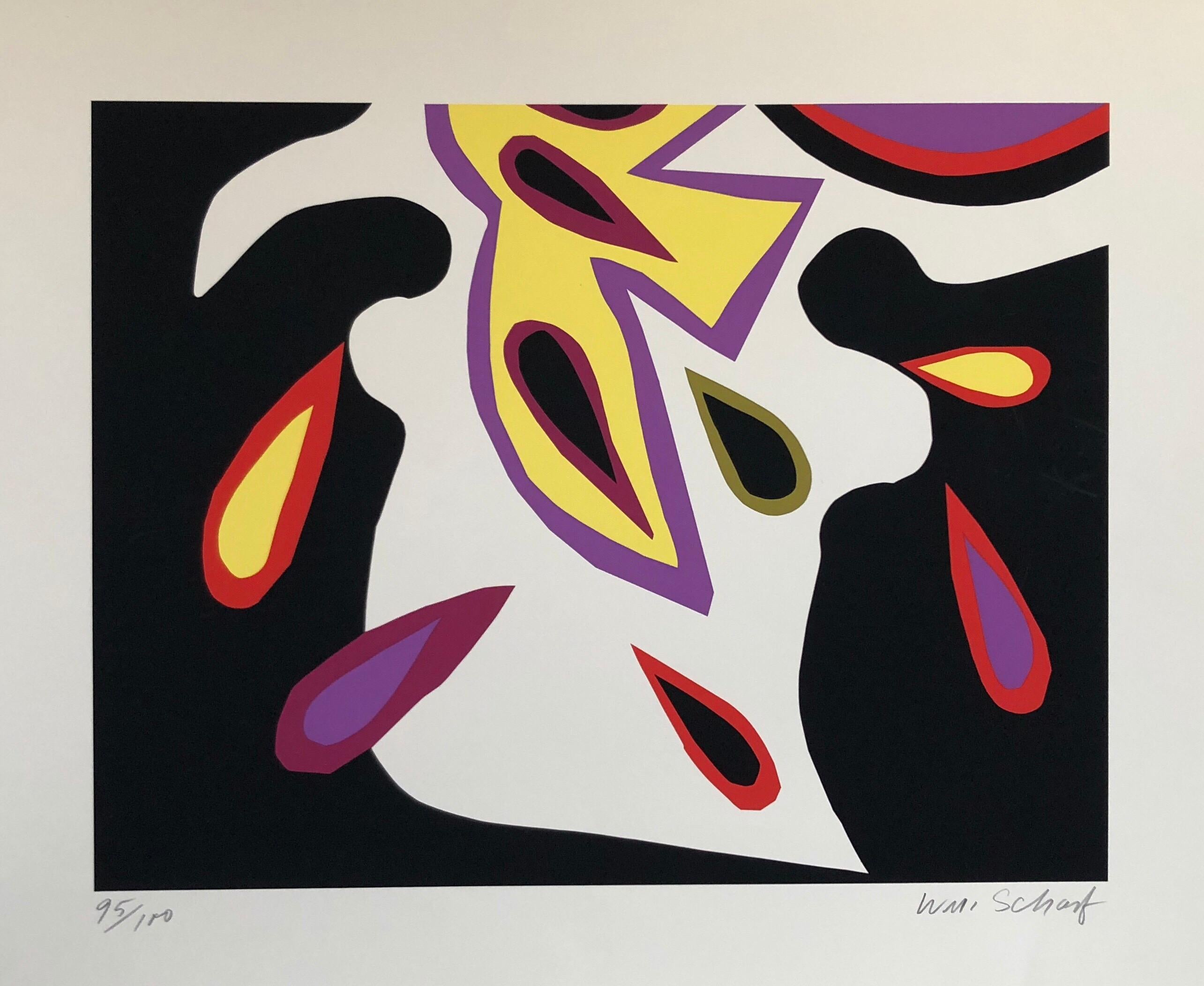 Sérigraphie lithographique Pop Art vif et vibrant NYC Expressionniste abstrait - Print de William Scharf