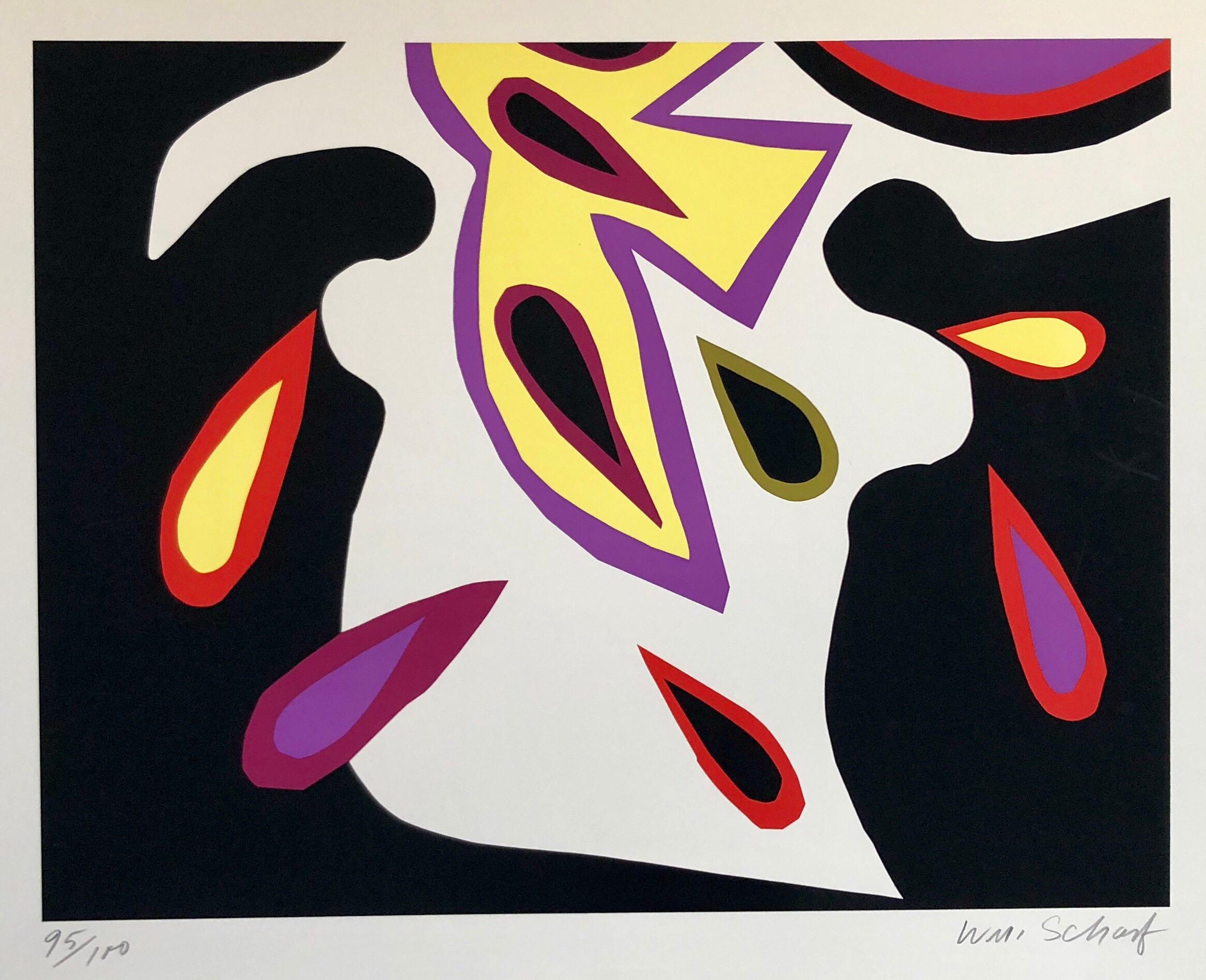 Sérigraphie lithographique Pop Art vif et vibrant NYC Expressionniste abstrait