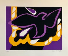 Luminosa e vibrante serigrafia Pop Art NYC Espressionista Astratto