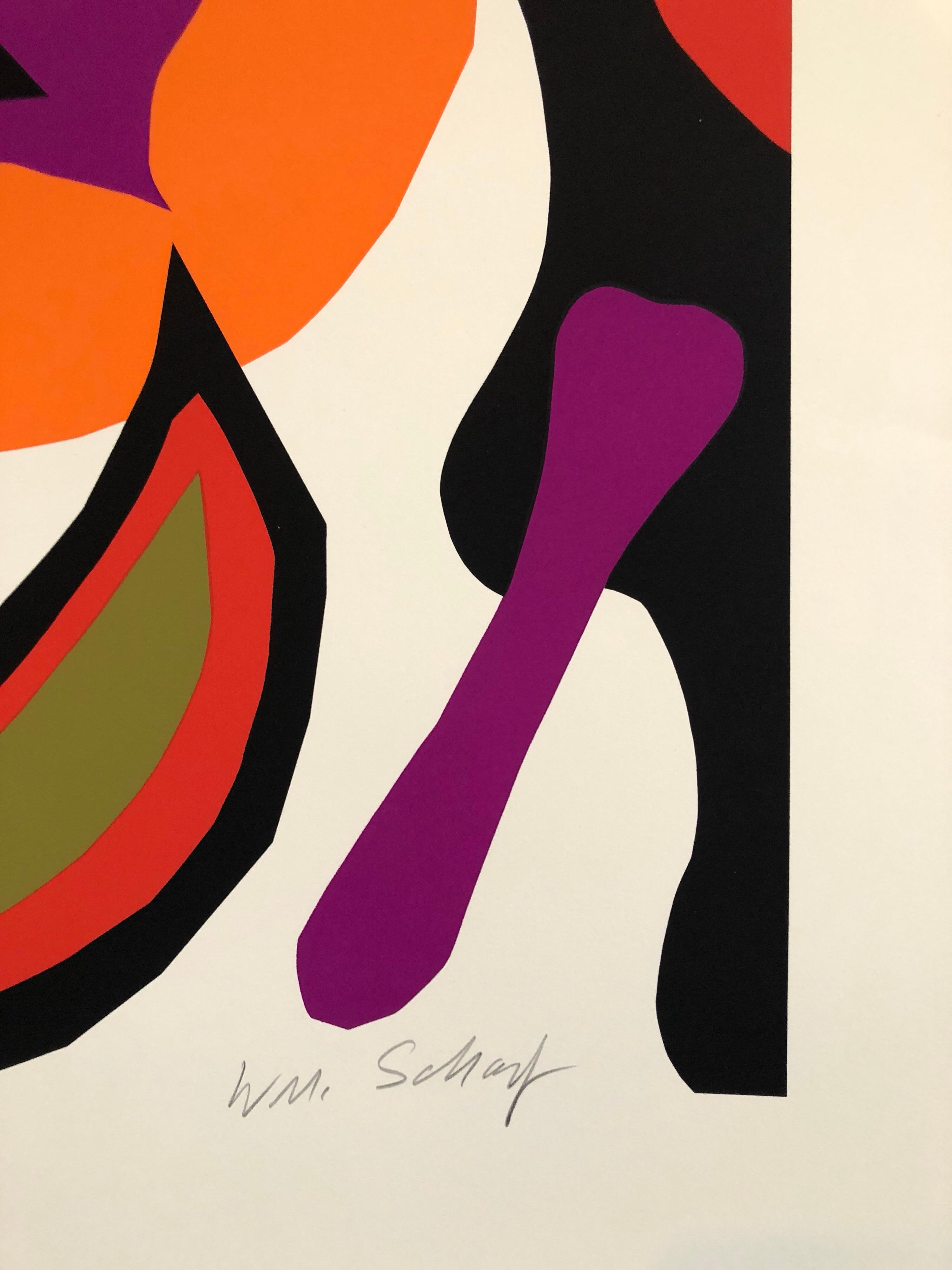 Sérigraphie Pop Art NYC - Expressionniste abstrait aux couleurs vives - Expressionnisme abstrait Print par William Scharf