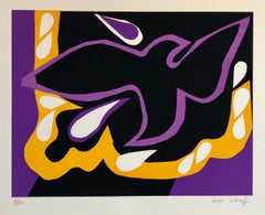Luminosa e vibrante serigrafia Pop Art NYC Espressionista Astratto