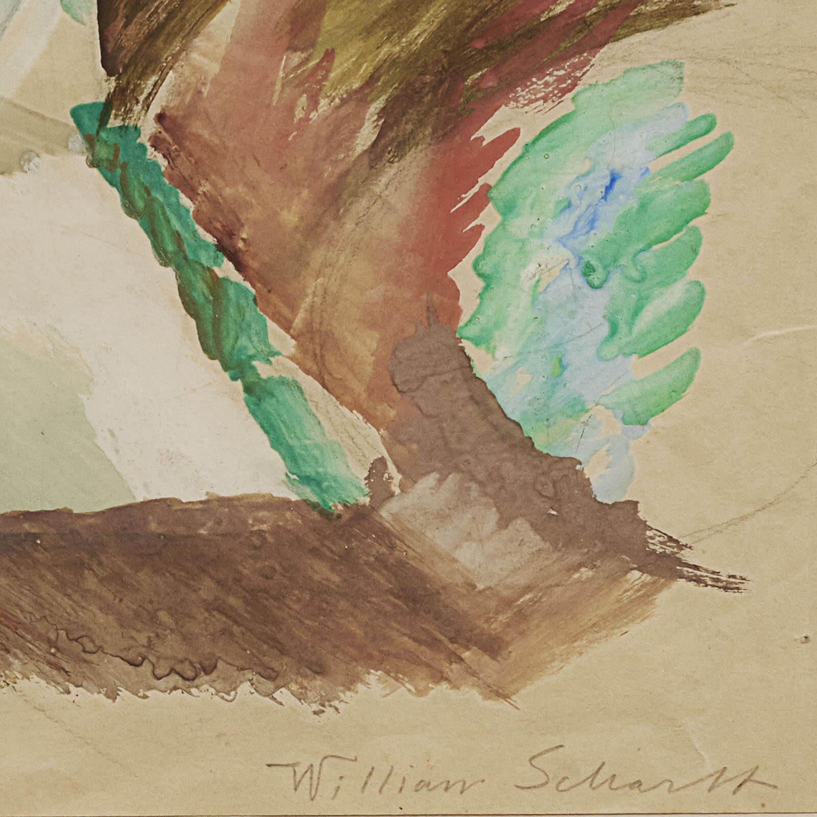 Hand-Painted William Scharff Modernist Painting, 