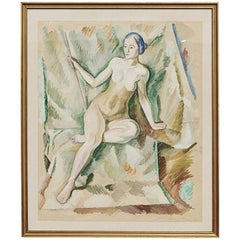 William Scharff Modernist Painting, "Nude Woman"