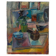 William Scharff Modernist Still Life, Oil on Canvas