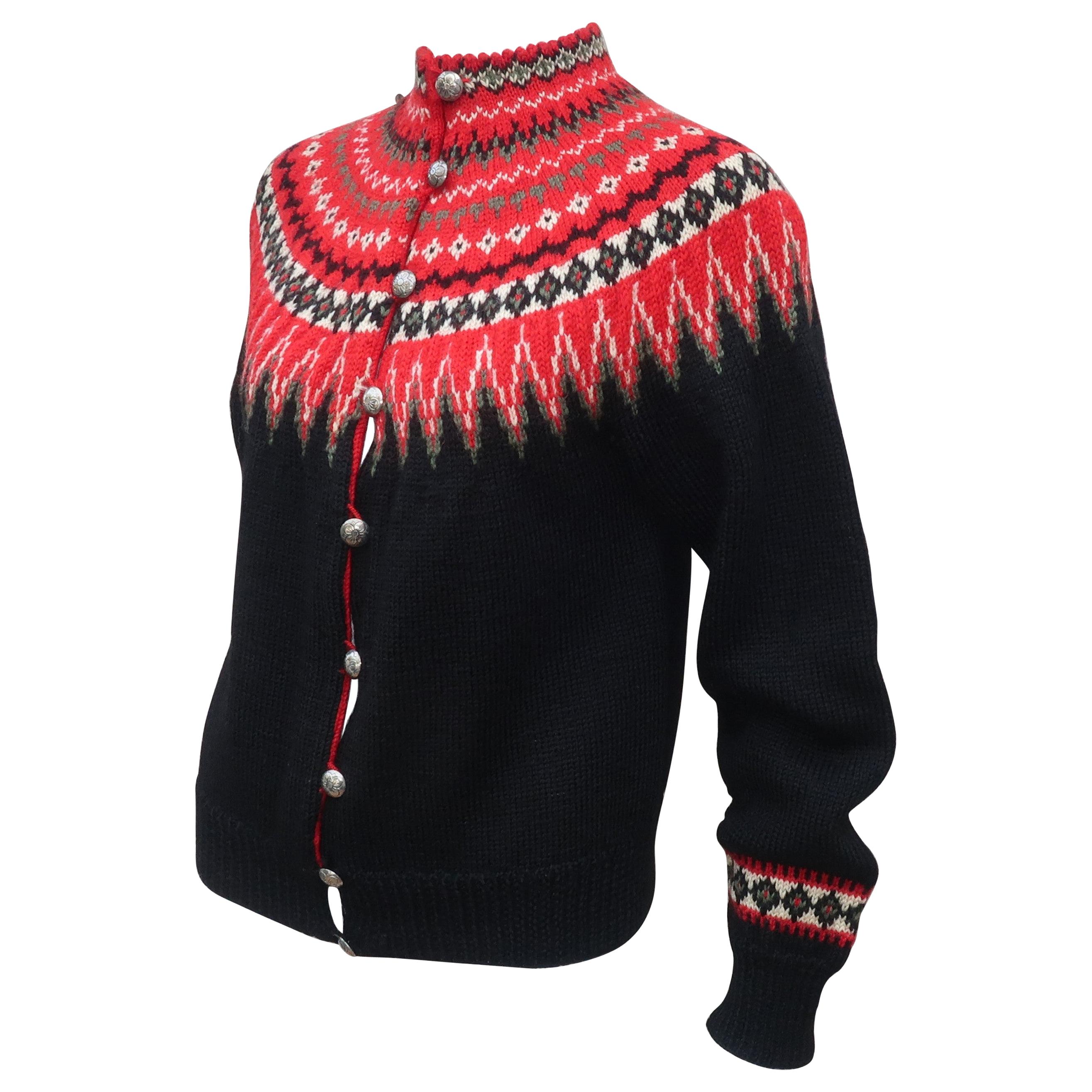Vintage 50s Sweater / William Schmidt Co Oslo Norway Nordic Wool ...
