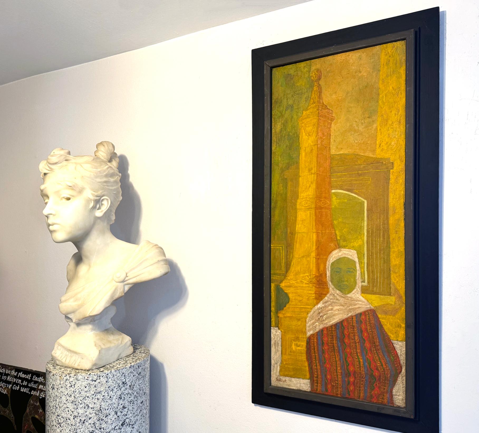 Obelisk - Muslim Woman Hijab, Mid-Century Architectural Forms - Brazilian Artist For Sale 7