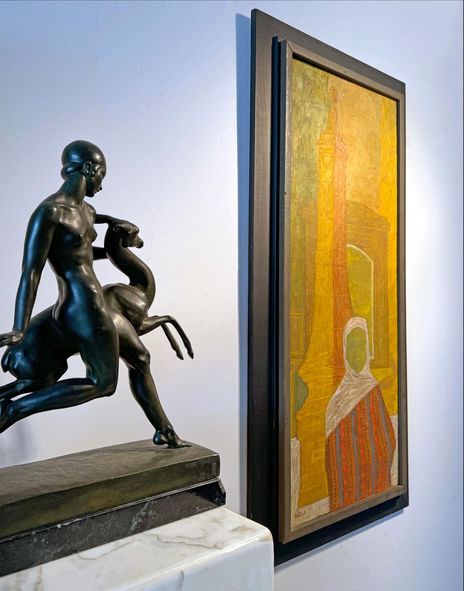 Obelisk - Muslim Woman Hijab, Mid-Century Architectural Forms - Brazilian Artist For Sale 3