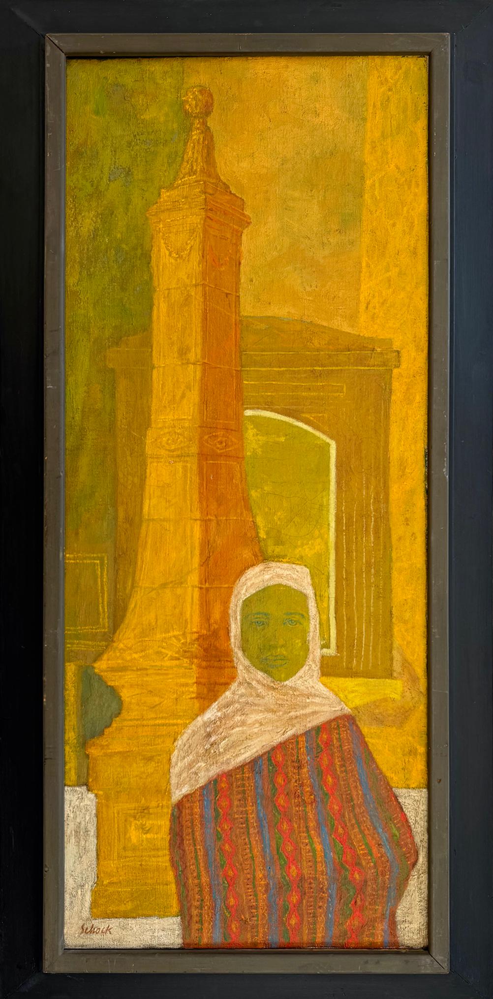 Obelisk - Muslim Woman Hijab, Mid-Century Architectural Forms - Brazilian Artist For Sale 4