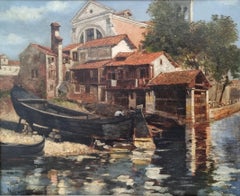 Painting William SCOTT Venice Squero di San Trovaso British Painter Late 19th