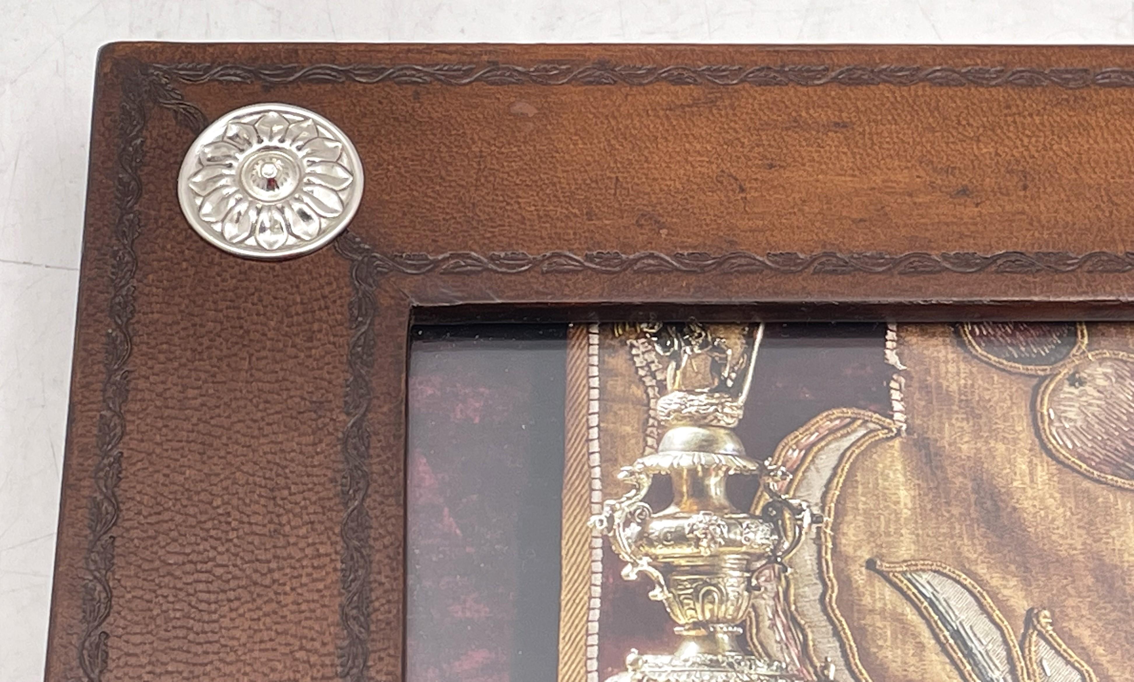 William Scott Portafoto in pelle e argento sterling In condizioni ottime in vendita a New York, NY