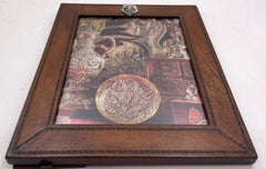Cadre photo William Scott en cuir et argent sterling avec motifs de putti