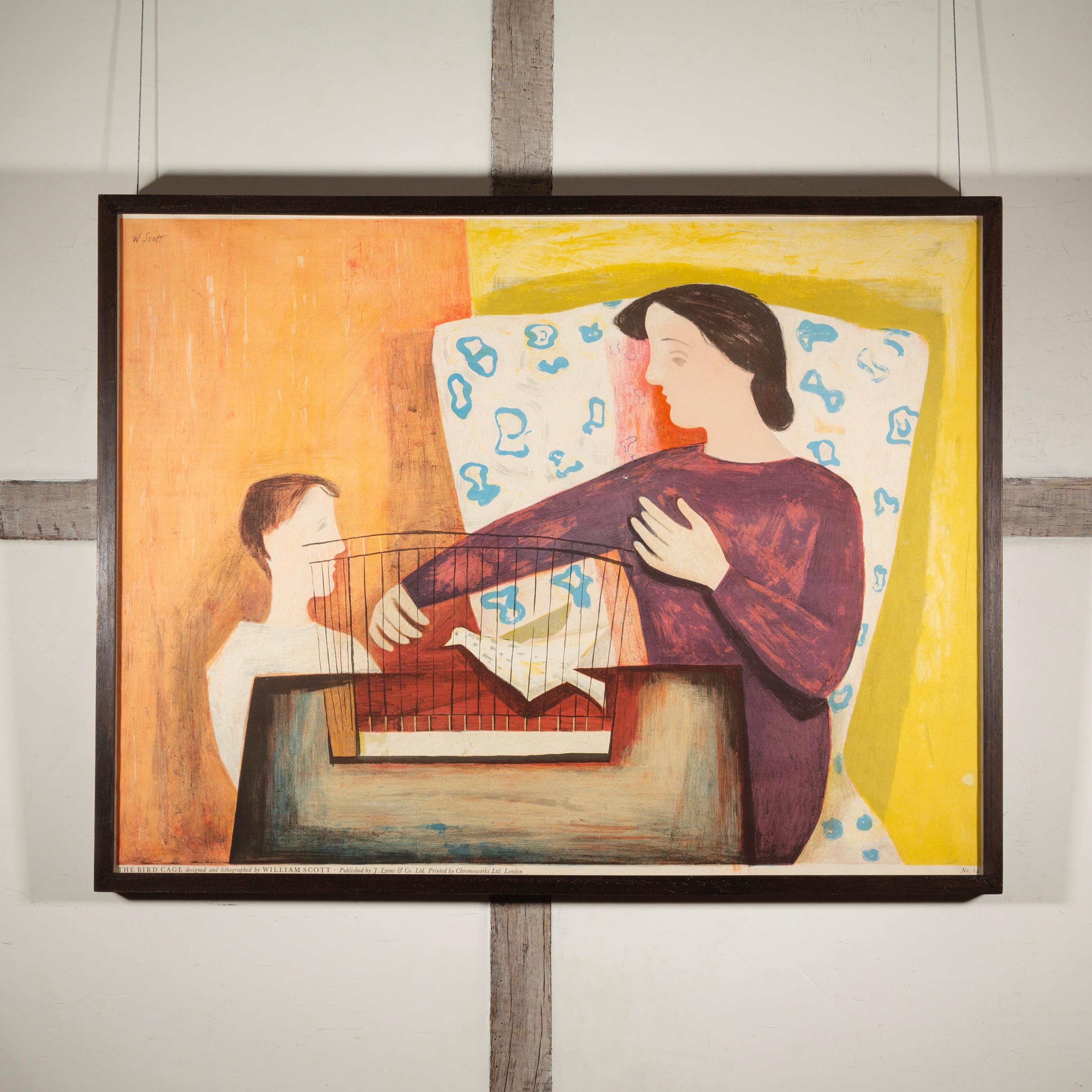 The Bird Cage, No.14, 1947 - Lithograph by William Scott with Mother and Child For Sale 1