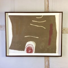 Scalpay - Impression de William Scott, années 1960, vert et marron, abstrait, britannique moderne