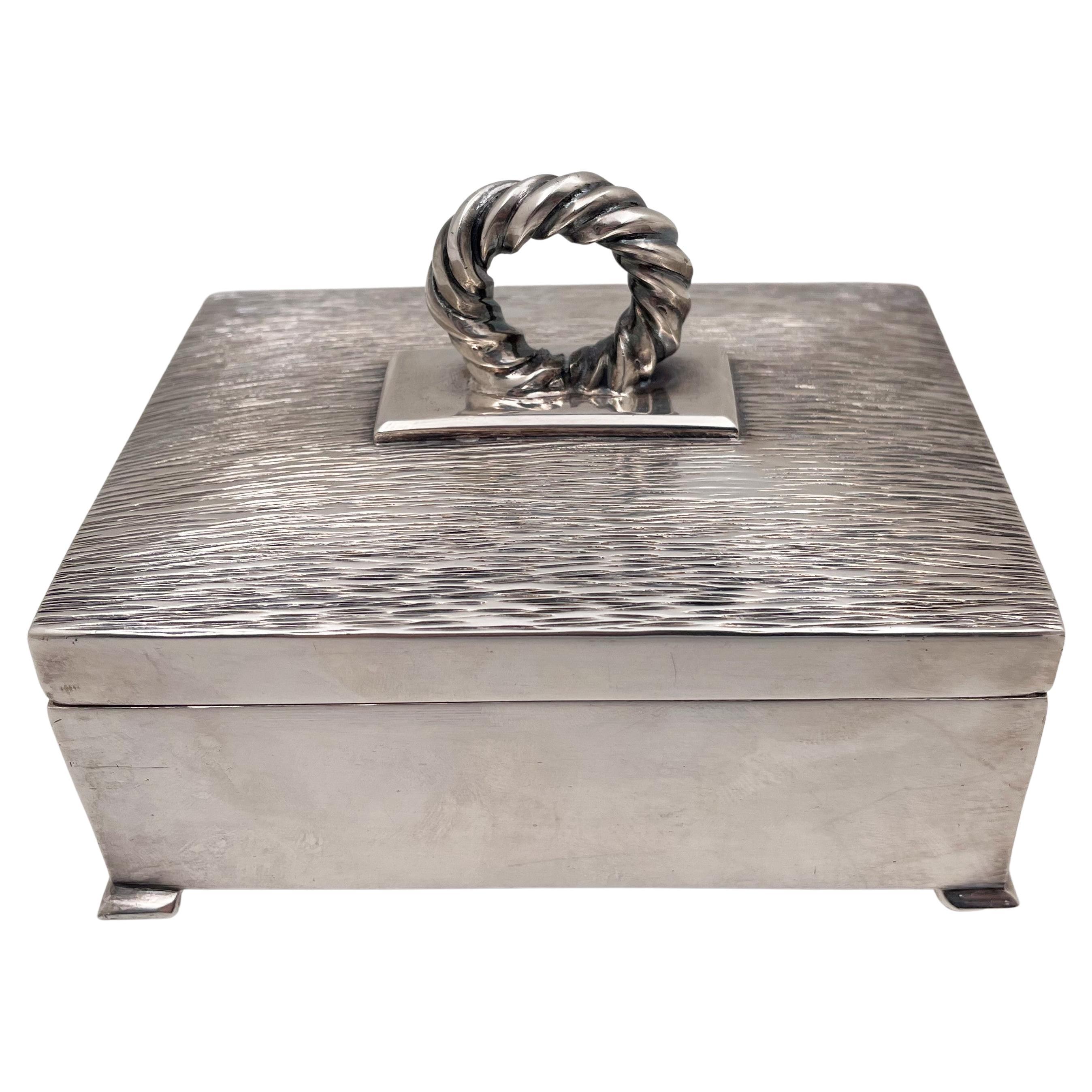 William Seitz Sterling Silver Box in Arts & Crafts Style For Sale
